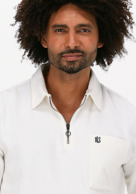 Gebroken wit BLS HAFNIA Casual overhemd OVERSHIRT ZIP - large