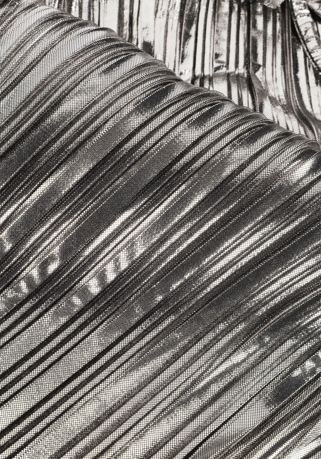 SELECTED WOMEN Haut SLFNALINE LS HIGH NECK PLISSE TOP en argent - large