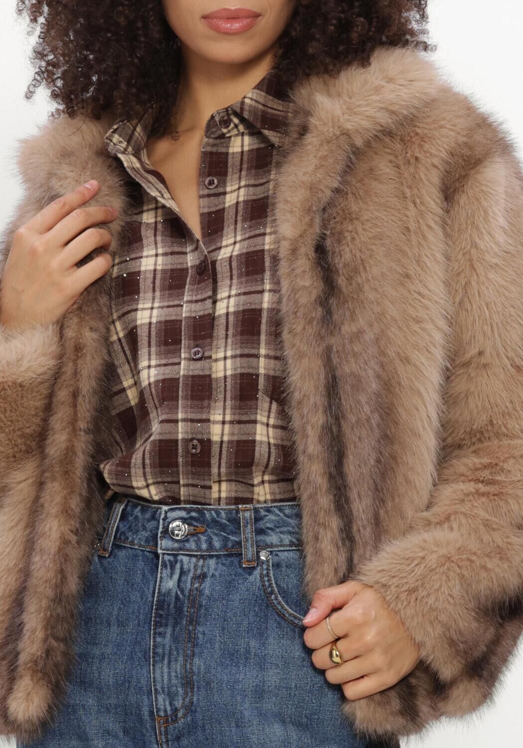 SILVIAN HEACH Manteau en fausse fourrure FURCOAT RISPAR en beige - large