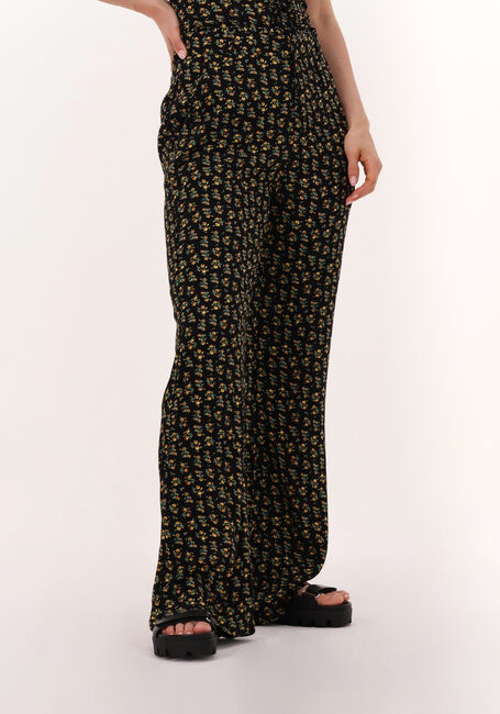 COLOURFUL REBEL Pantalon DIANA SMALL FLOWER HIGH RISE STRAIGHT PANTS en noir - large