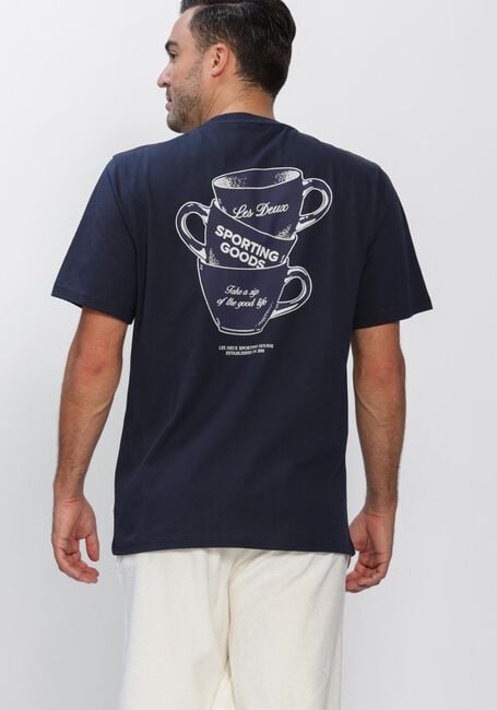 LES DEUX T-shirt BEN ARTIST T-SHIRT Bleu fonc&eacute; - large