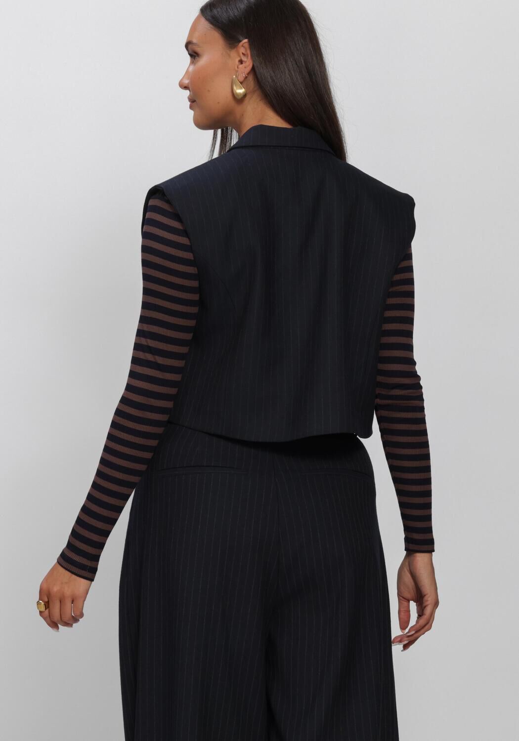 BY-BAR Blazer BOBI PINSTRIPE GILET Bleu fonc&eacute; - large