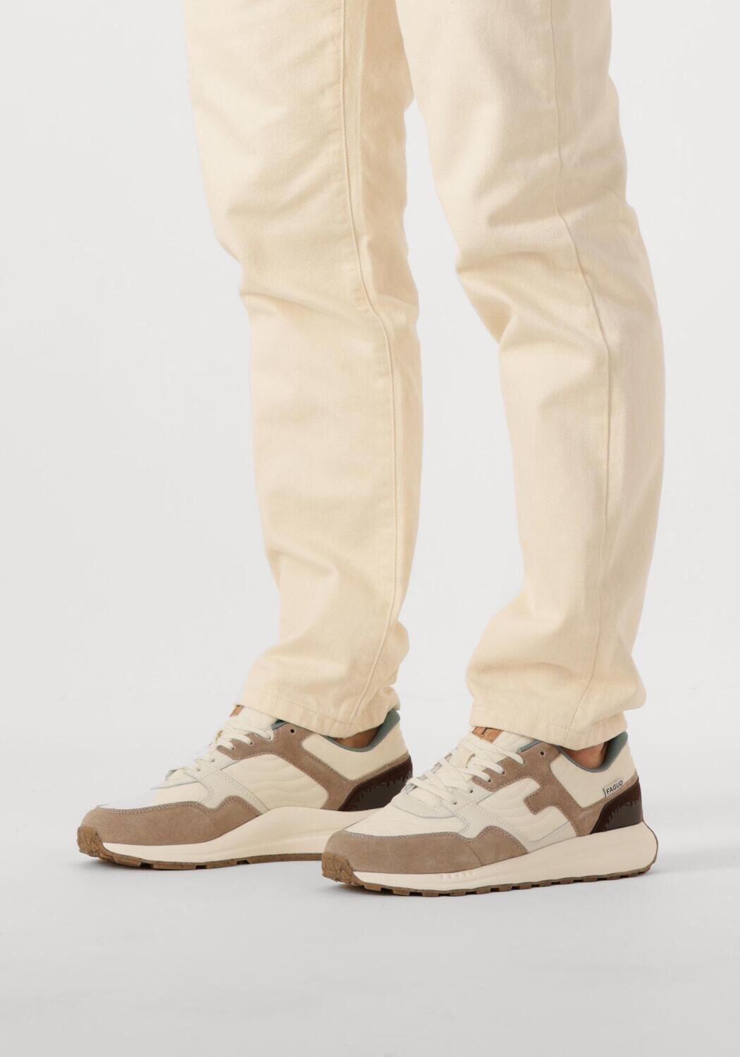 FAGUO Baskets basses LIMWOOD SYN WOVEN en beige - large