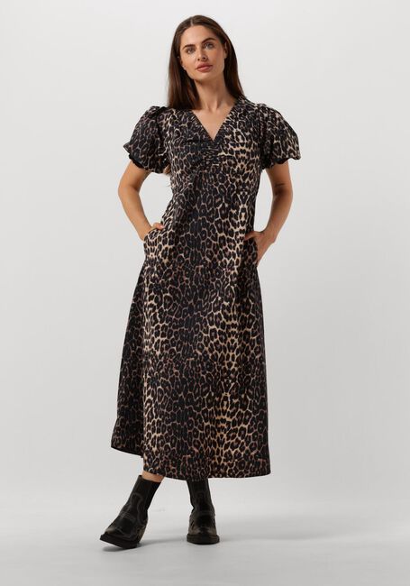 NEO NOIR Robe midi ILLANA LEO DRESS en marron - large