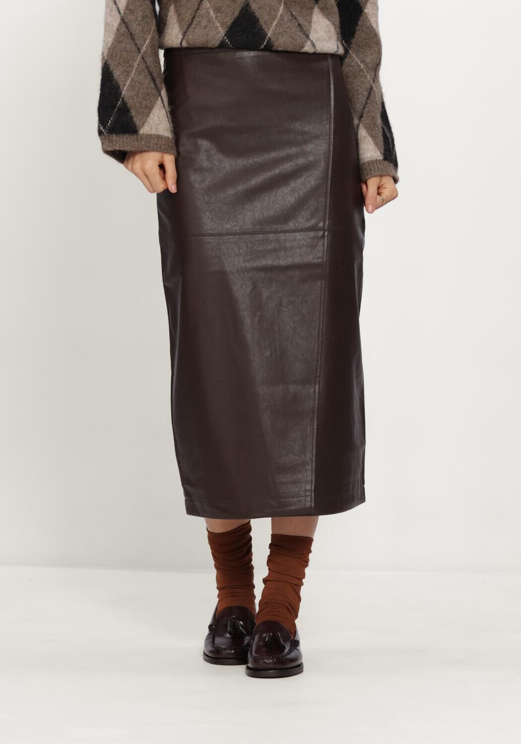 GRACE & MILA Jupe midi SKIRT en marron