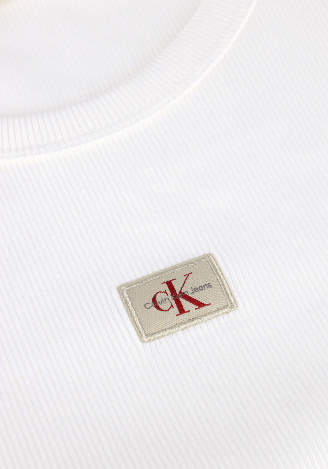 Witte CALVIN KLEIN Top WOVEN LABEL RIB TANK TOP - large