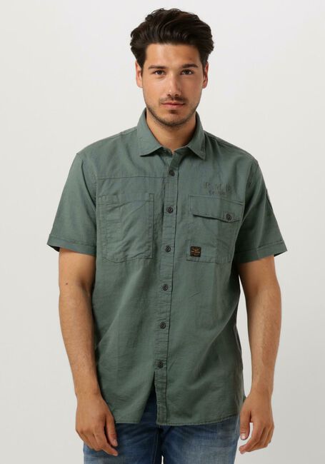 Groene PME LEGEND Casual overhemd SHORT SLEEVE SHIRT CTN LINEN CARGO WALKER - large