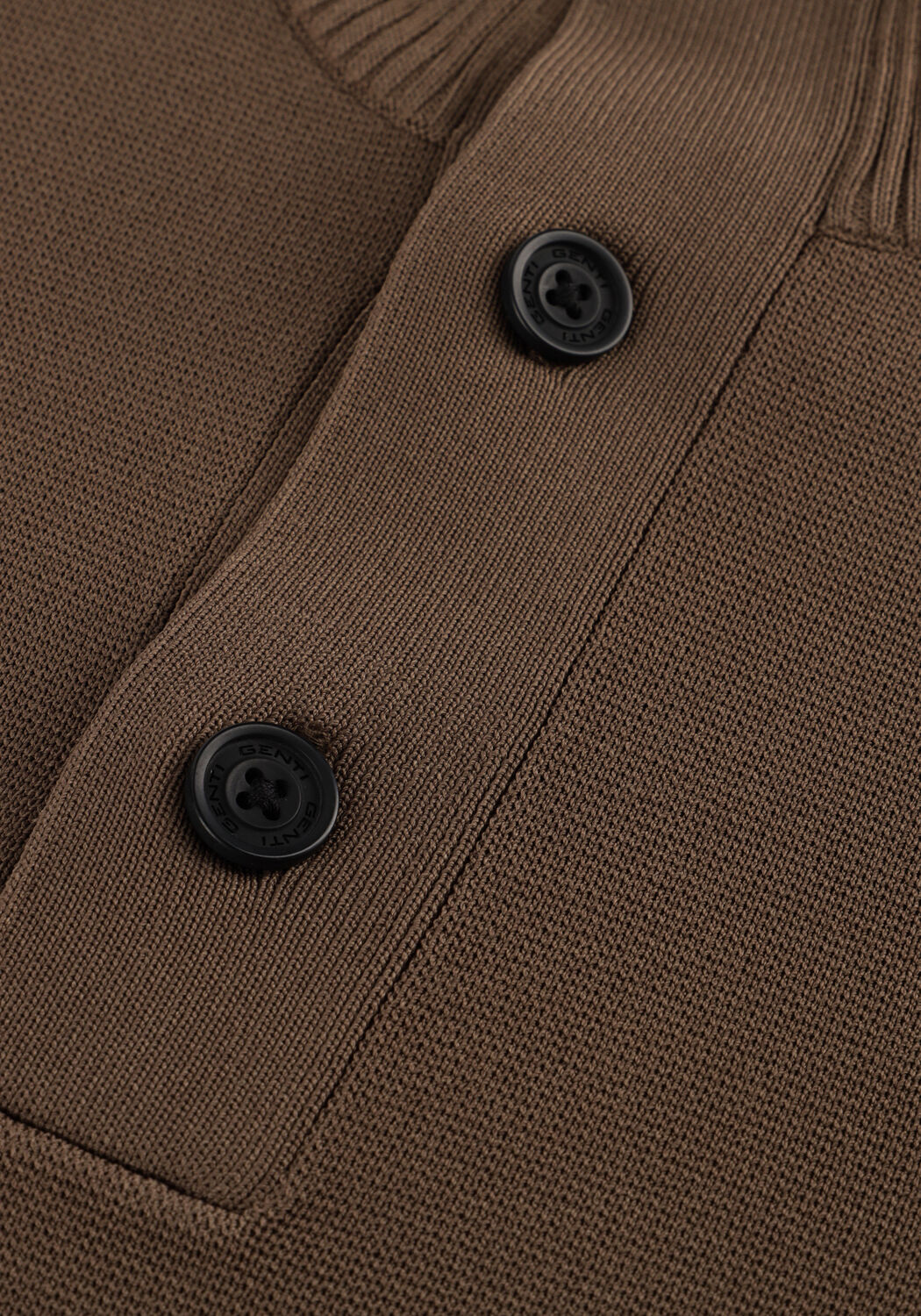 GENTI Pull TURTLE 3 BUTTON LS en marron - large