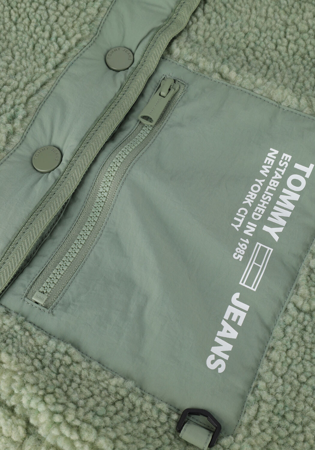 TOMMY JEANS Manteau Teddy TJW REVERSIBLE SHERPA JACKET en vert - large