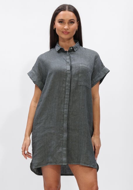 BY-BAR Mini robe HELLA LINEN DRESS Vert fonc&eacute; - large