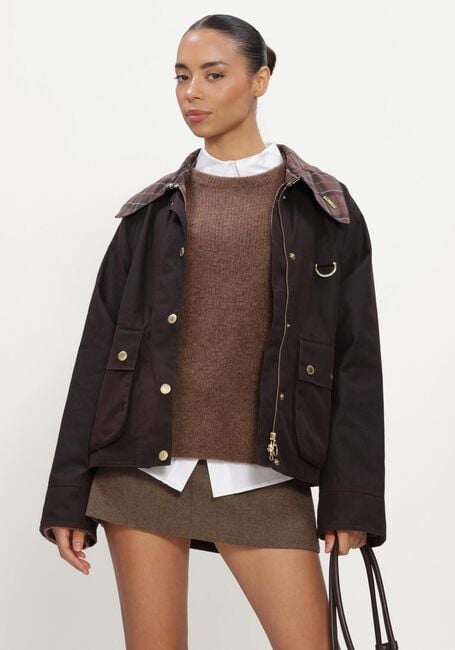 BARBOUR Jack ICONS TARTAN COLLAR SPEY WAX JACKET en marron - large