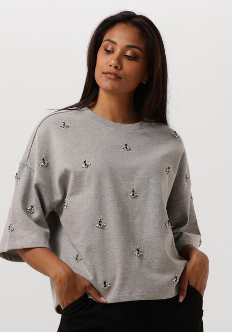 SUMMUM T-shirt BOXY SWEATSHIRT EMBELLISHED SWEAT en blanc - large