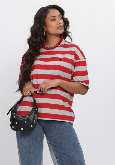 ALIX THE LABEL STRIPE T SHIRT Hauts & T-shirts en rouge - large