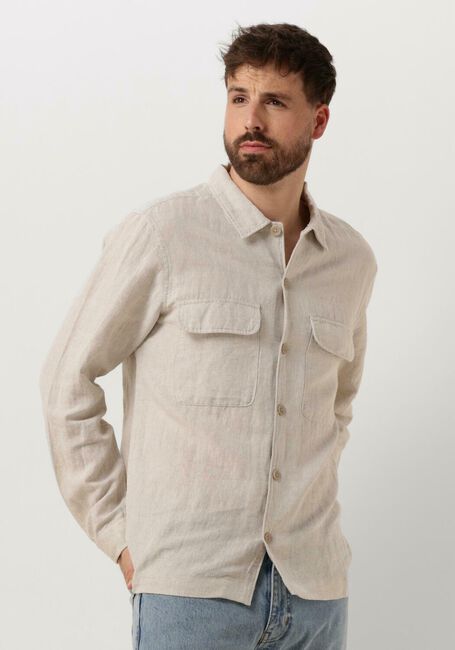 SELECTED HOMME Chemise décontracté SLHMADS-LINEN OVERSHIRT LS NOOS en beige - large