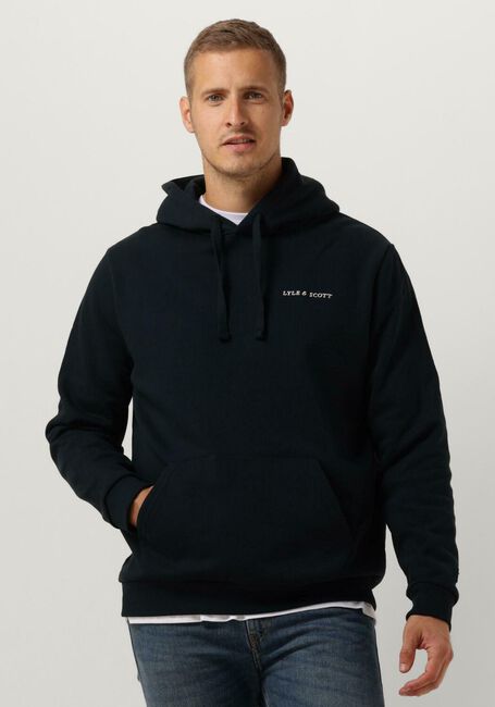 LYLE & SCOTT Chandail EMBROIDERED HOODIE Bleu foncé - large