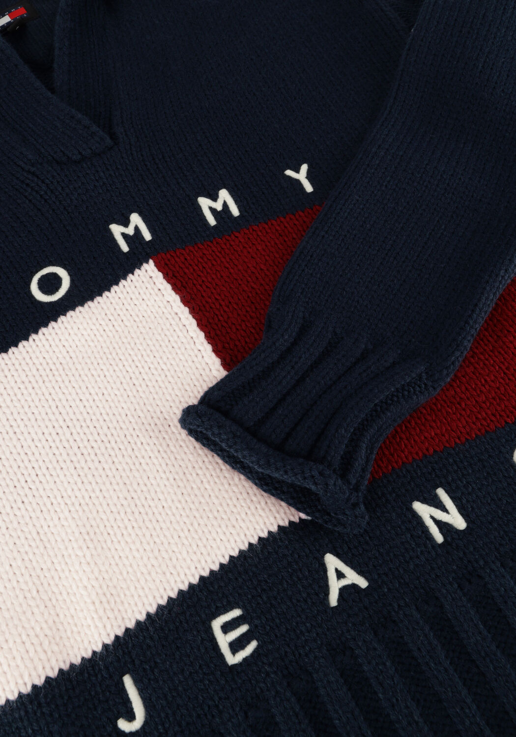 TOMMY JEANS Pull TJW RWB FLAG RUGBY SWEATER en bleu - large