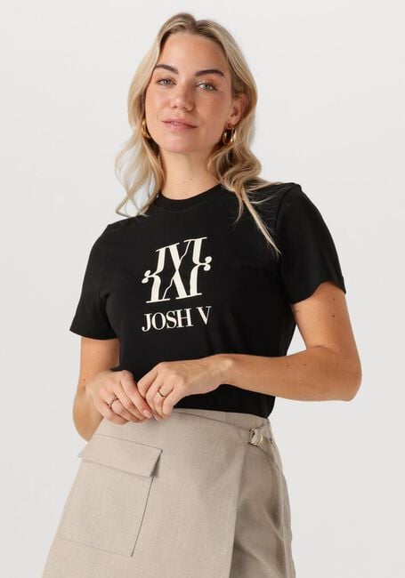 Zwarte JOSH V T-shirt JV DORIE MONOGRAM SLIM FIT T-SHIRT - large
