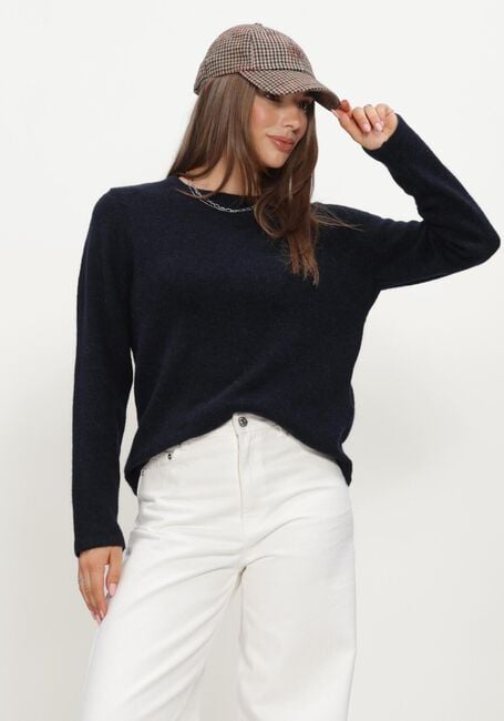 Donkerblauwe SELECTED WOMEN Trui SLWLULU NEW LS KNIT O-NECK - large