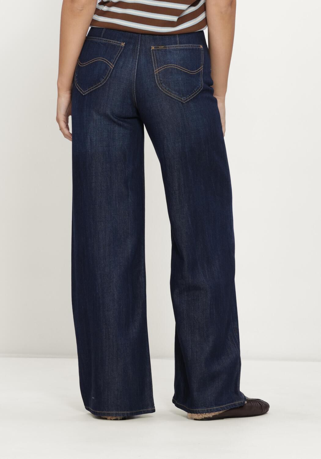 Donkerblauwe LEE Wide jeans STELLA - large