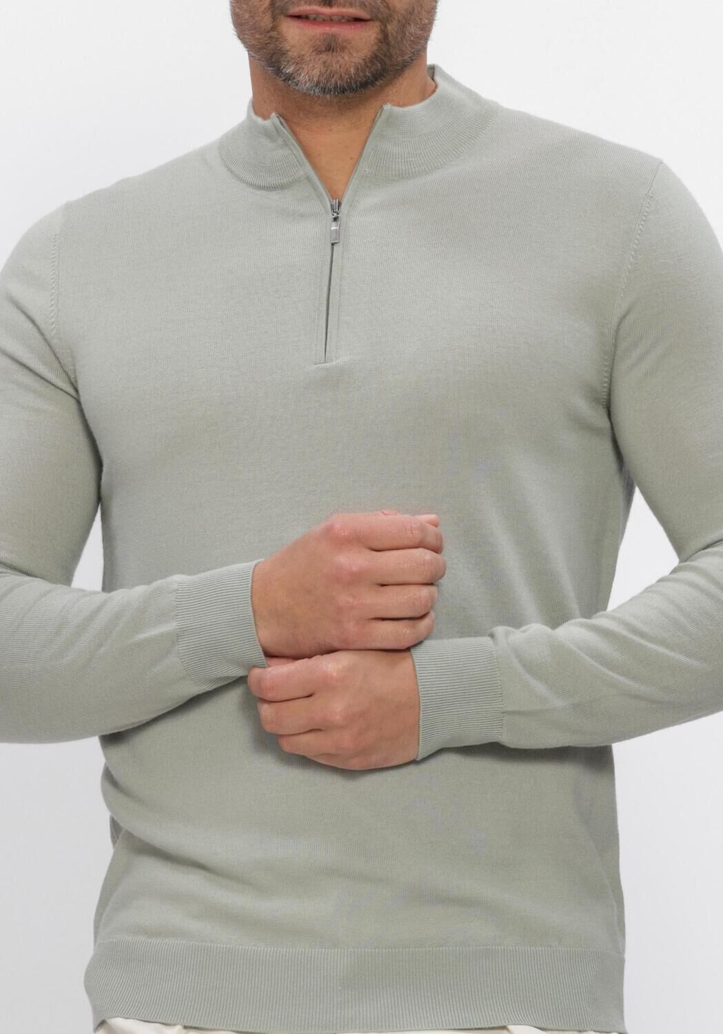 STEFANO LAURAN Pull HALF ZIP ANDERS en vert - large
