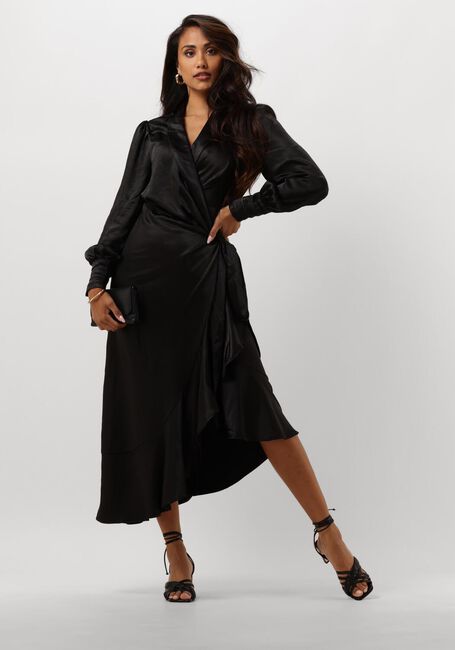 NOTRE-V Robe midi NV-DORISSA SATIN DRESS en noir - large