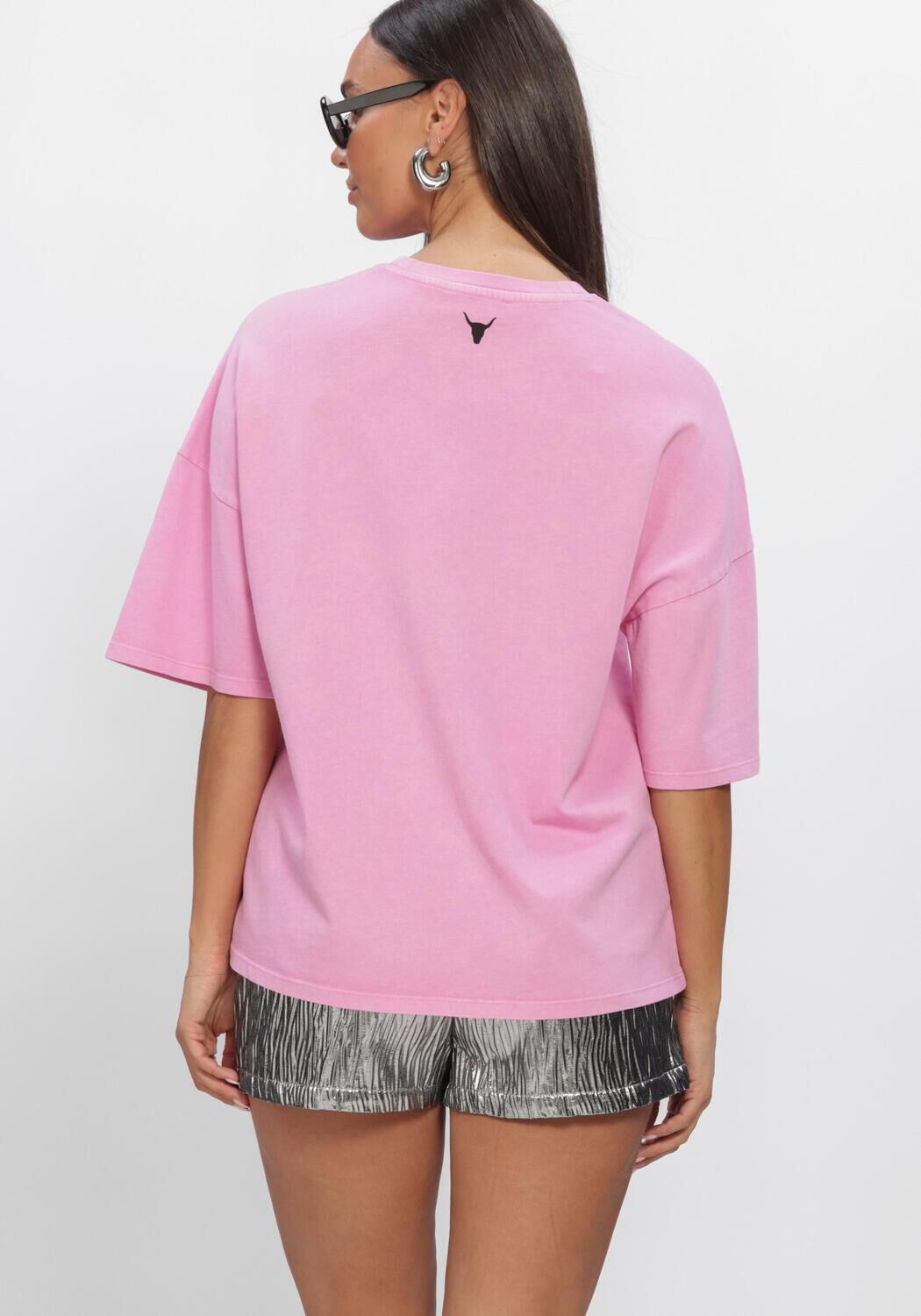 ALIX THE LABEL T-shirt LADIES KNITTED THE LABEL T-SHIRT en rose - large