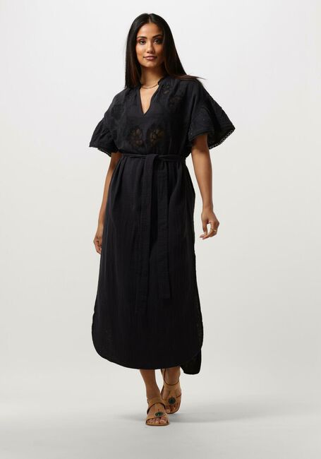 SISSEL EDELBO Robe midi CHARM ORGANIC COTTON CAFTAN en noir - large