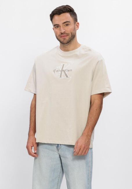 Zand CALVIN KLEIN T-shirt SS 16S ELEVATED MONOLOGO TEE - large