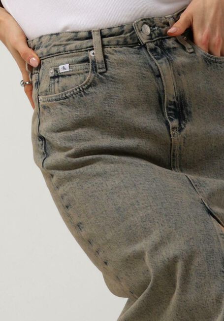 Lichtblauwe CALVIN KLEIN Maxirok FRONT SPLIT MAXI DENIM SKIRT - large