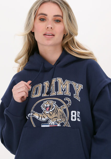 TOMMY JEANS Pull TJW RLXD COLLEGE TIGER 1 HOODIE Bleu foncé - large
