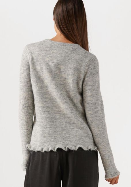 SELECTED WOMEN Gilet SLFLULU FRILL LS KNIT CARDIGAN Gris clair - large
