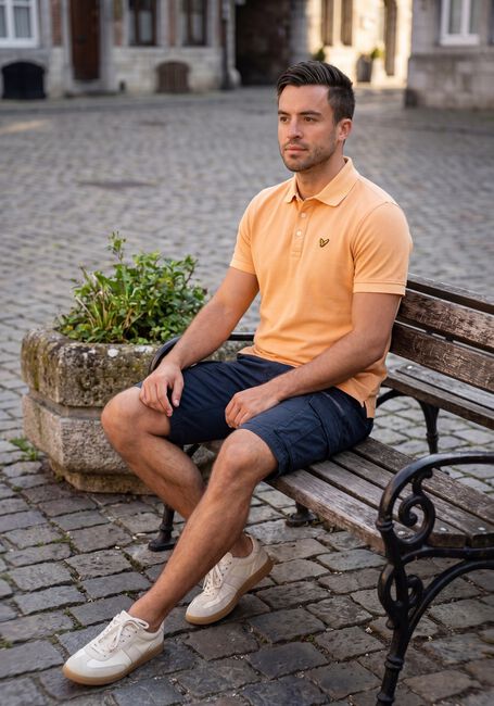 PME LEGEND Polo SHORT SLEEVE POLO PIQUE GARMENT DYED TAILWING en orange - large