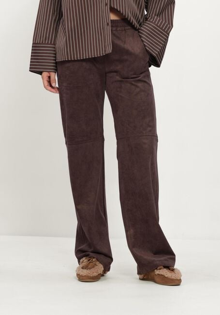 MAC Pantalons longs 0455 VELOUR CHIARA WIDE LEG en marron - large