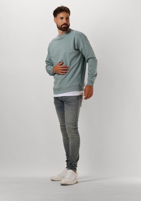 PURE PATH Chandail LOOSE FIT SWEATERS CREWNECK308 en bleu - large
