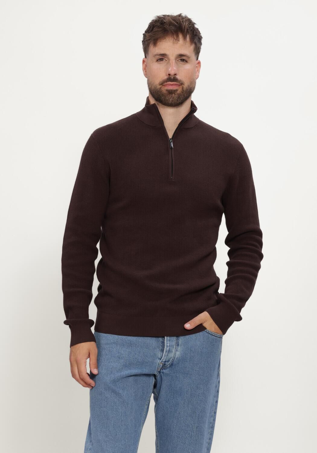 SAINT STEVE Pull DOMINIC-S en marron - large
