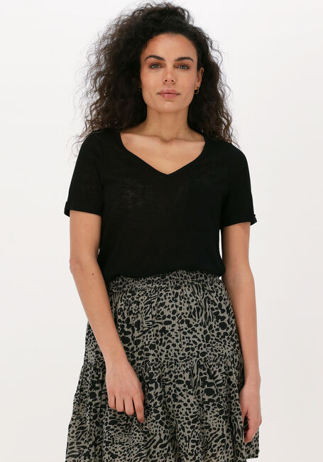OBJECT T-shirt OBJETESSI SLUB S/S V-NECK NOOS en noir - large