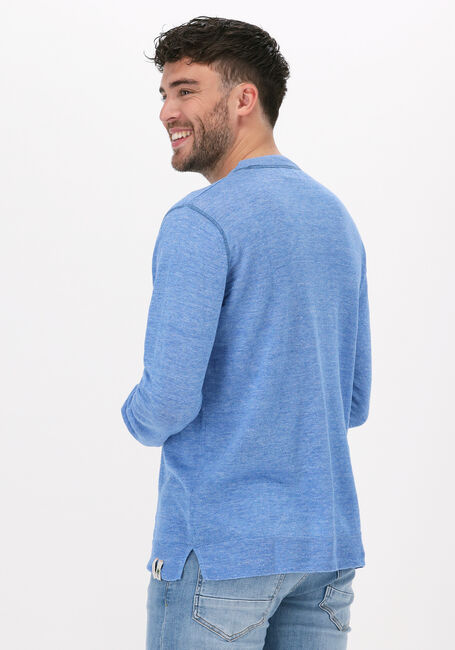 Blauwe SCOTCH & SODA Trui LIGHTWEIGHT LINEN-BLEND MELANGE CREWNECK PULLOVER - large