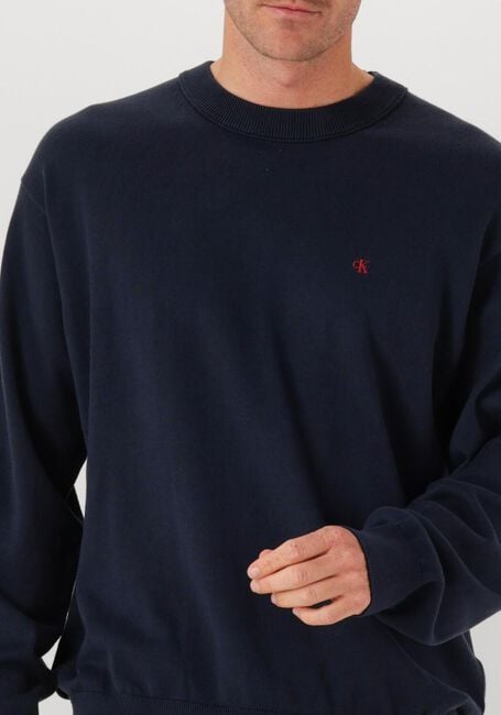 CALVIN KLEIN Pull LS EZ CORRON CREWNK SWEATER 12GG Bleu foncé - large