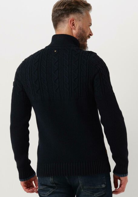 Donkerblauwe PME LEGEND Trui HALF ZIP COLLAR COTTON RIB KNIT - large