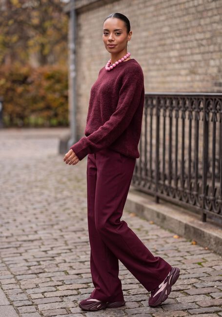 Bordeaux OBJECT Wijde broek OBJLISA WIDE PANT - large