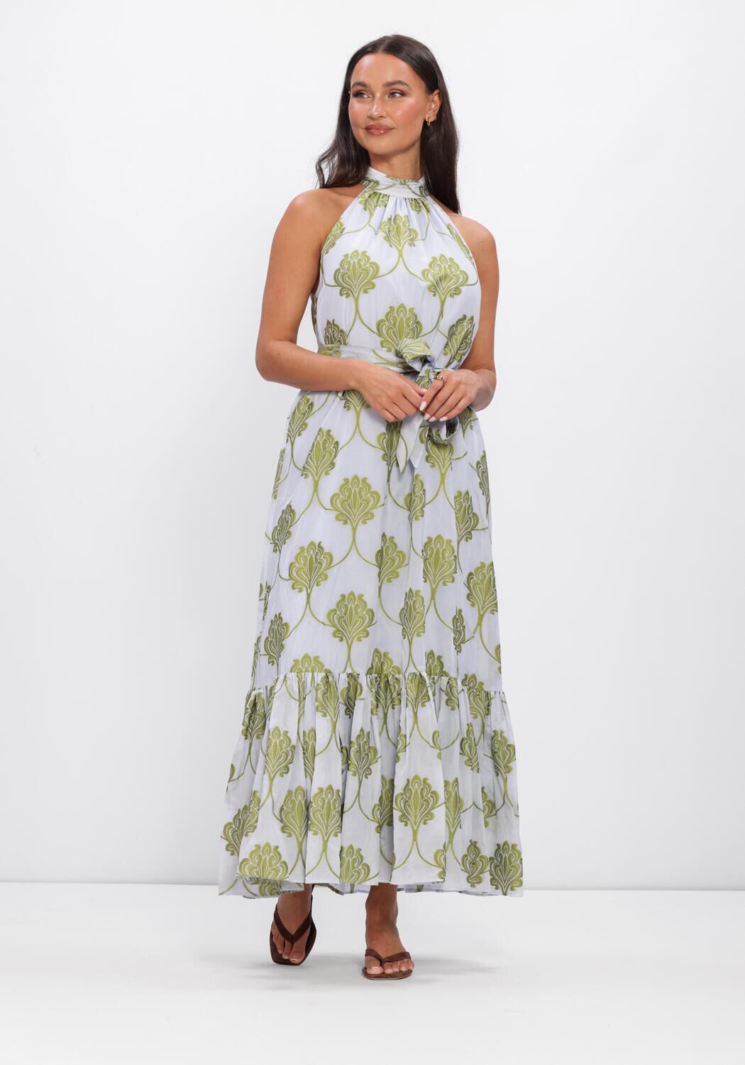 Blauwe AMAYA AMSTERDAM Maxi jurk LUCIA - large