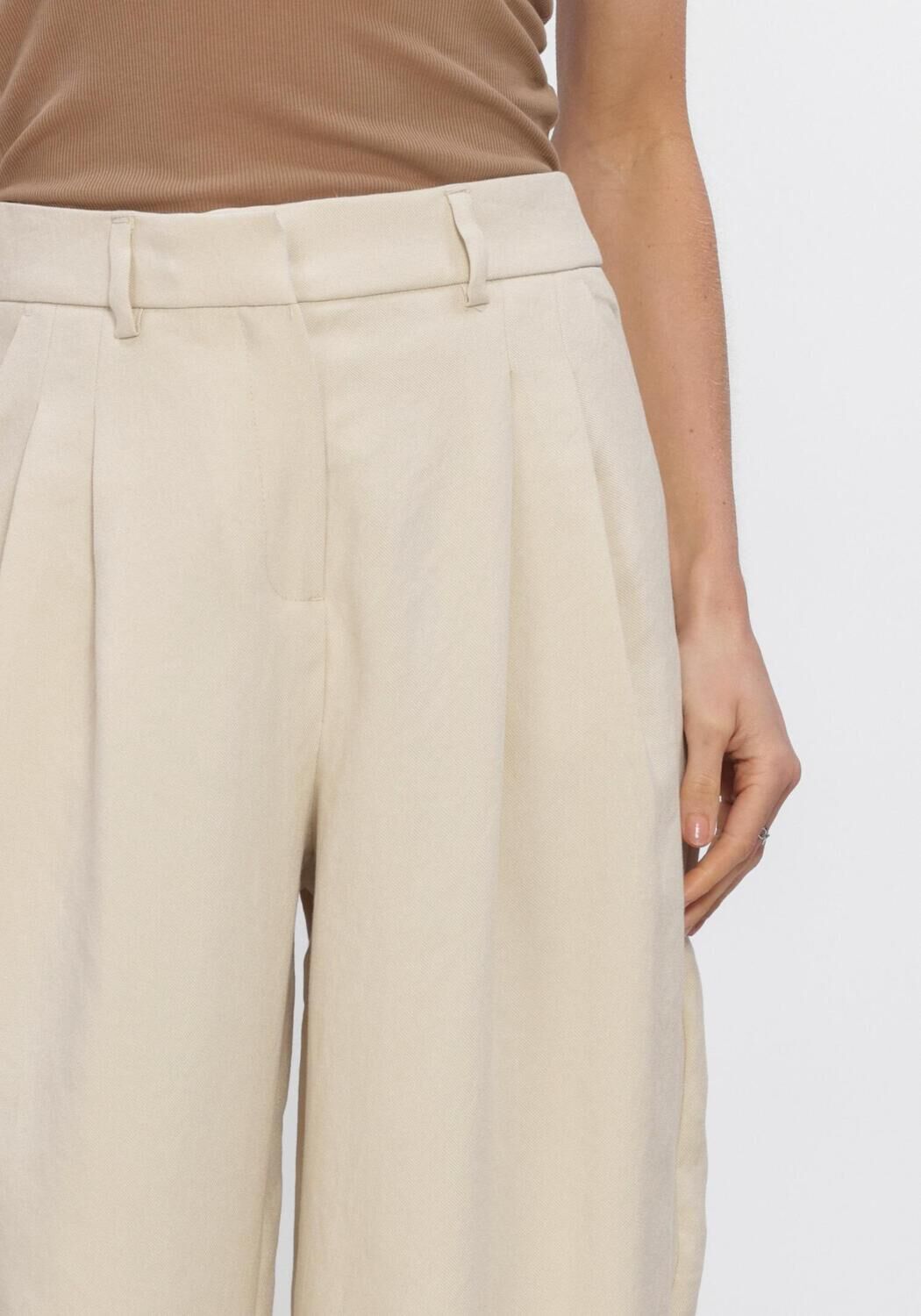 MSCH COPENHAGEN MSCHESTERIANE HW PANTS Pantalons Cr&egrave;me - large