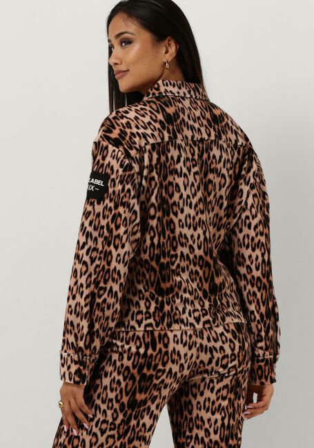 Bruine ALIX THE LABEL  LADIES WOVEN LEOPARD VELVET BLOUSE - large
