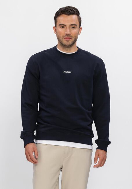 PURE PATH Chandail TRIO OF FLOWERS CREWNECK Bleu fonc&eacute; - large