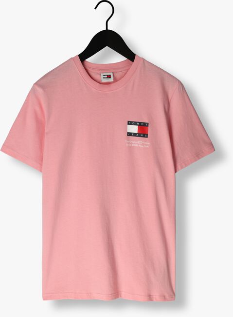 TOMMY JEANS T-shirt TJM SLIM ESSENTIAL FLAG TEE en rose - large