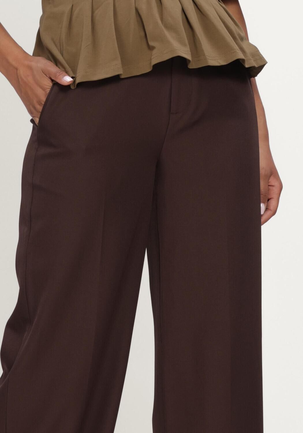 Bruine CO'COUTURE Broeken/jumpsuits LUNACC WIDE PANT - large