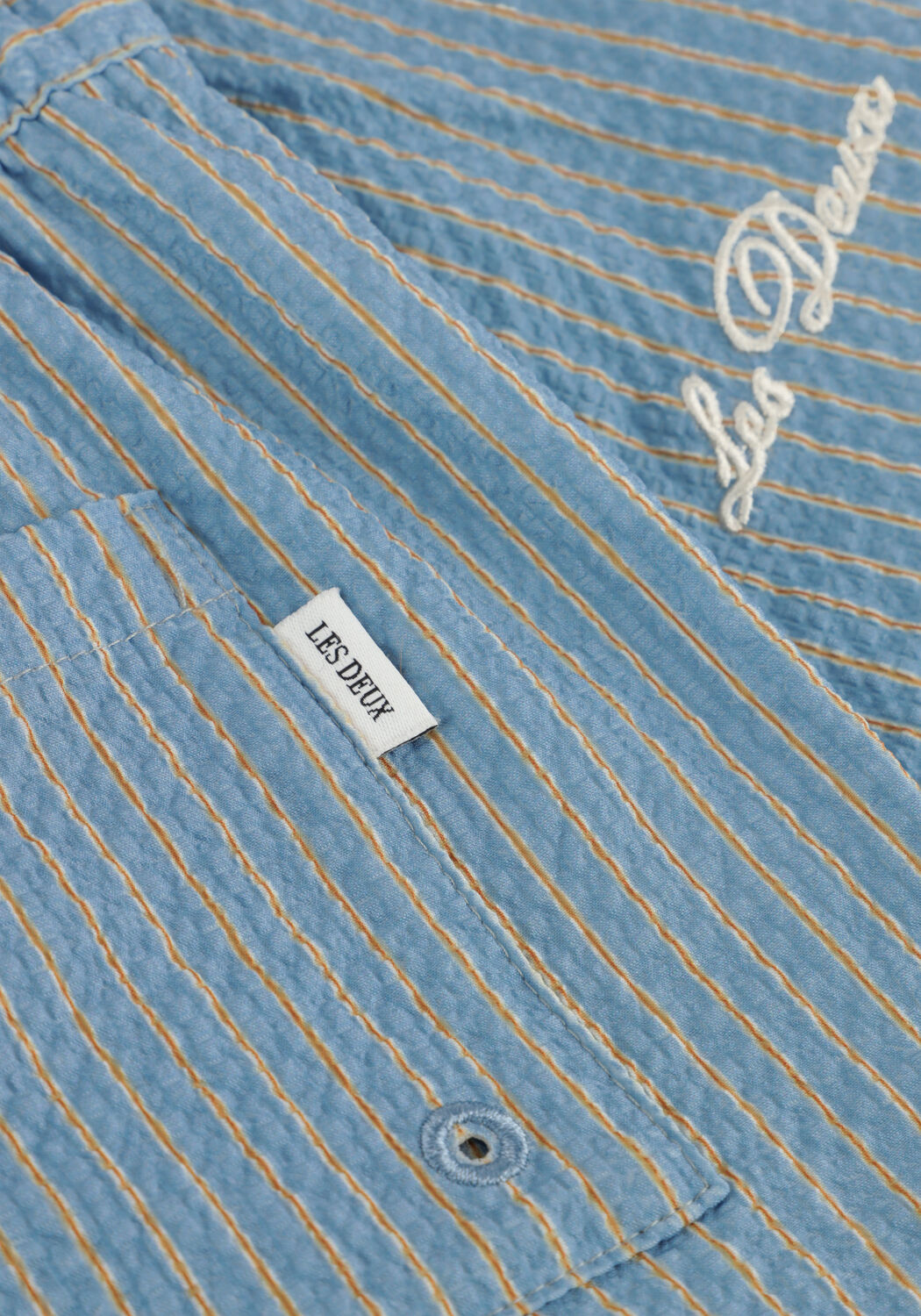 Lichtblauwe LES DEUX Zwemkleding STAN STRIPE SWIM SHORTS - large