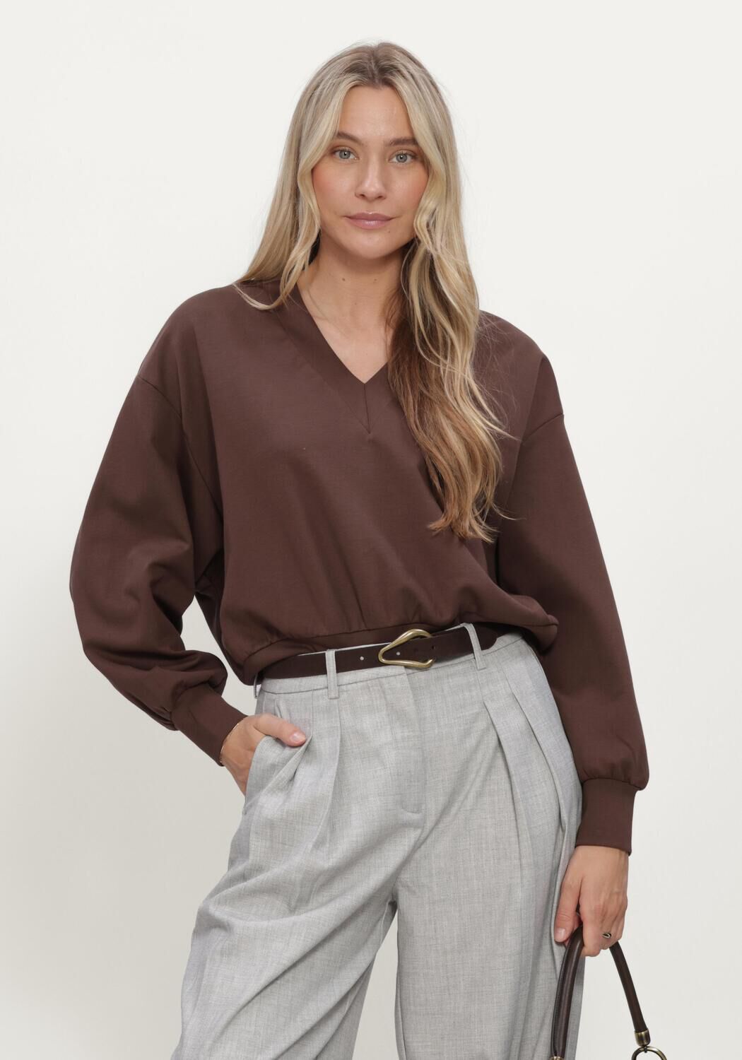 AIMEE THE LABEL KAAPSTADW6 SWEATER Pulls & Gilets en marron - large