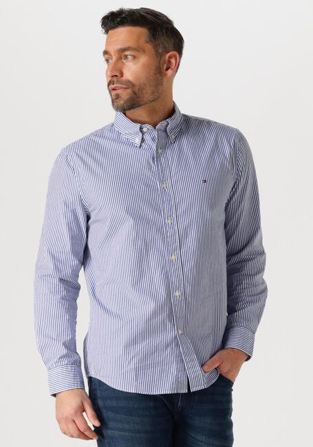 Blauwe TOMMY HILFIGER Klassiek overhemd FLEX POPLIN CLASSIC - large