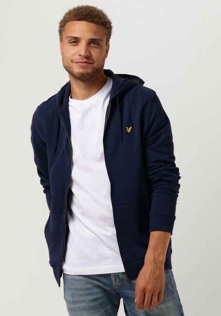 LYLE & SCOTT Pull ZIP THROUGH HOODIE Bleu foncé - large